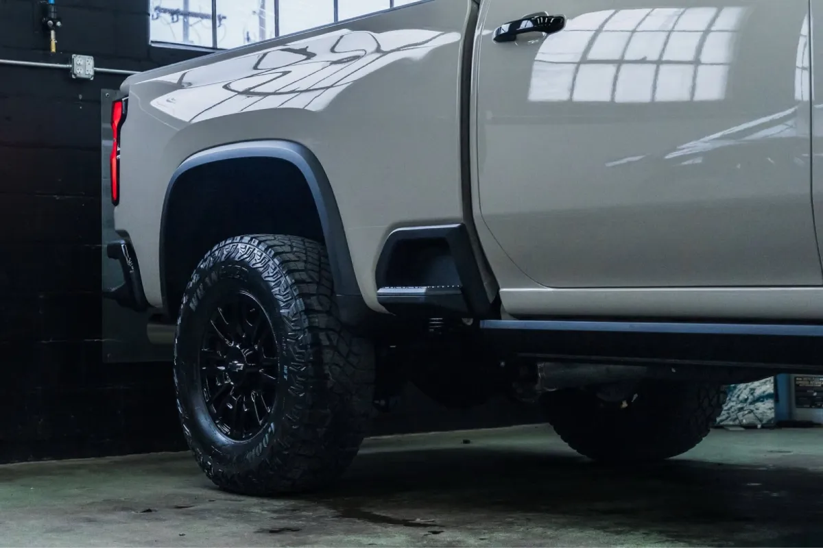 Chevrolet Silverado protected with clear paint protection film.